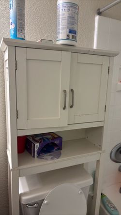 White Over-the-Toilet Storage Cabinet