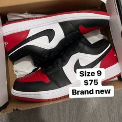 Jordan 1 Low Bred Toe 2.0 Size 9 Brand New