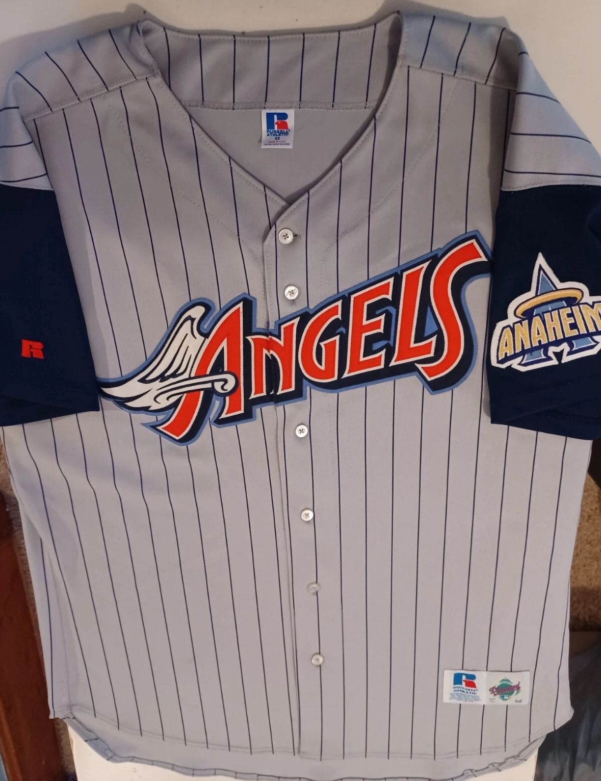 RARE Vintage Russell Anaheim Angels Diamond Collection Size 52 Baseball Jersey