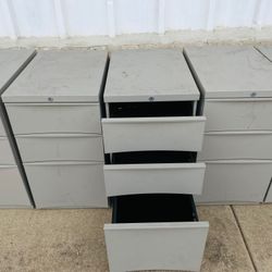 3 Drawers Metal Sturdy Cabinets for Home or Office. Teknion Brand.