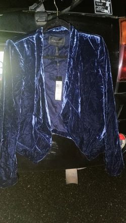 Bcbgmaxzaria Royal Blue Velvet Blazer New 