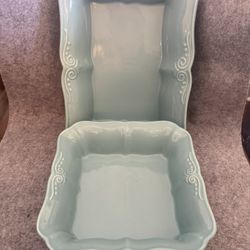 Robin Egg Blue Stoneware Baking Set