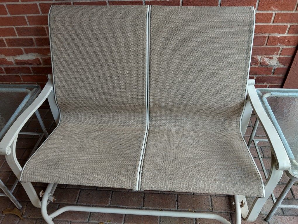 Patio Swinging chair And Side tables