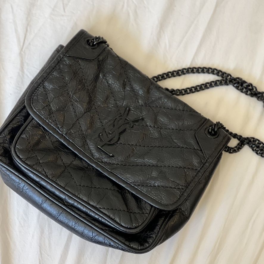 Niki Baby mini quilted crinkled-leather shoulder bag