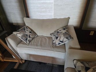 Sleep sofa and loveseat.