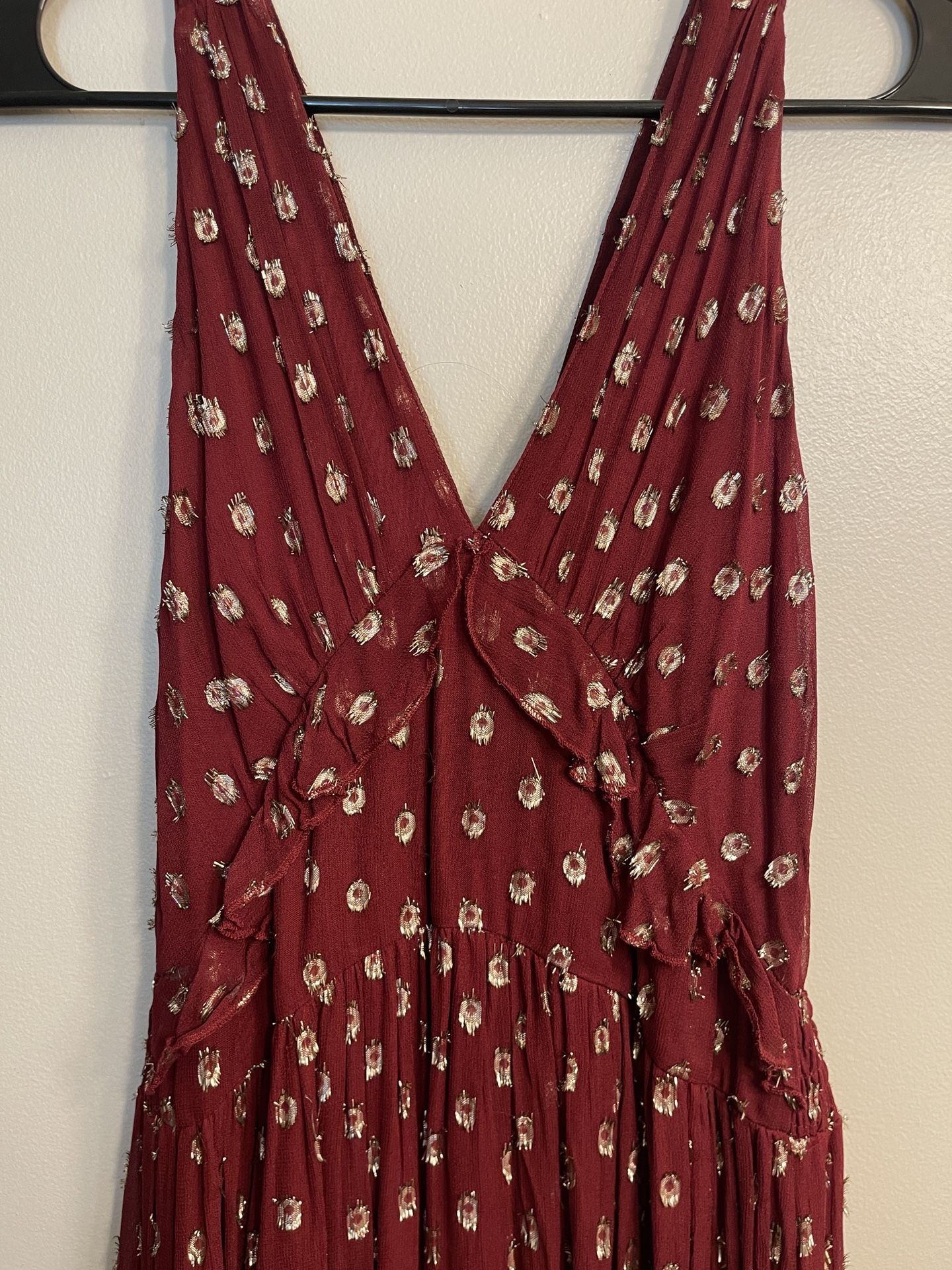 Gold Maroon Dress
