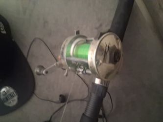 7ft fishing pole green and black got motor on it wrks great