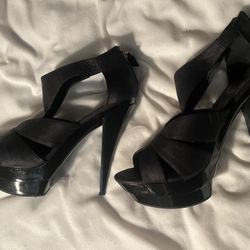 Black Suede Jessica Simpson Heels Size 10