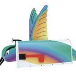 (NIB) Hummingbird Mailbox Metal & Wood