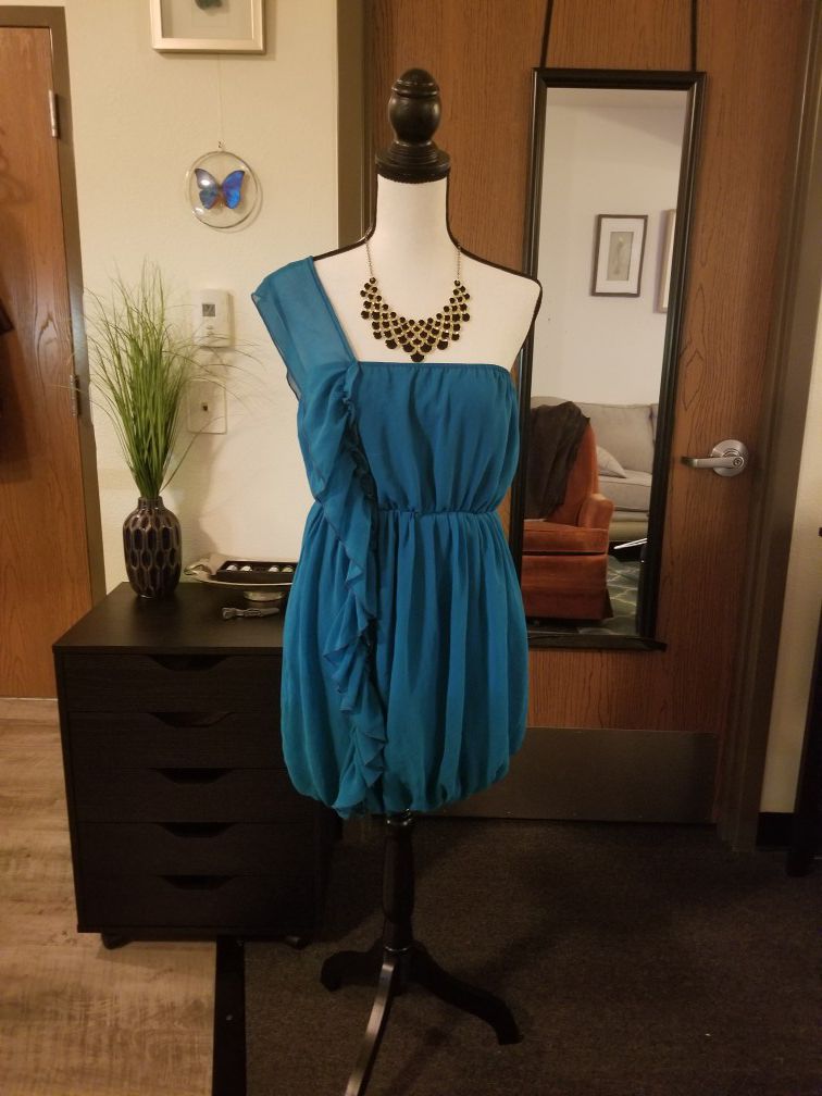 Asos Turquoise Grecian-style Party Dress Size 10