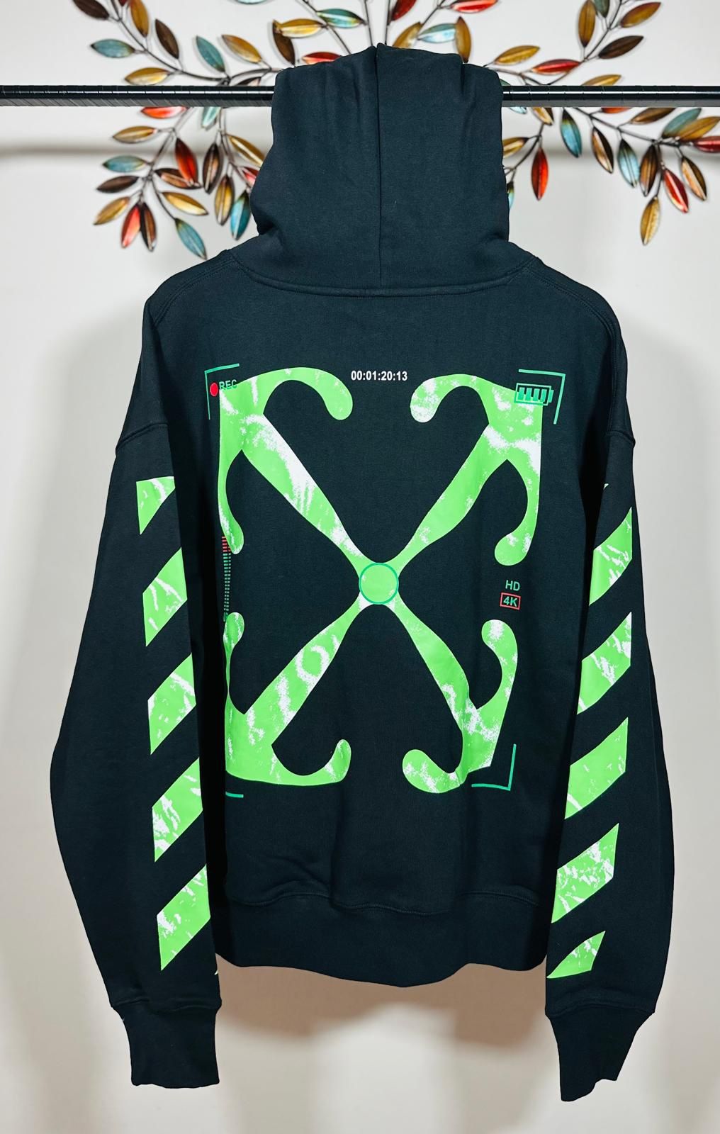 Off White Hoodie A Motif Arrows OFF WHITE BLACK HOODIE WITH ARROW