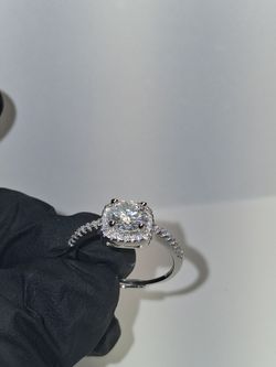 Vvs1 Engagement Moissanite square 925 silver