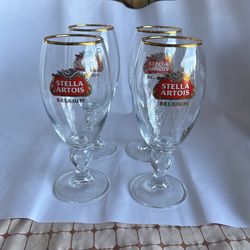 4 Stella Artois Beer Glasses