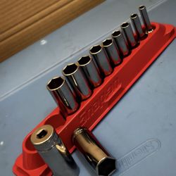 Snap-on Tools 11 pc 3/8" Drive 6-Point SAE Flank Drive® Deep Socket Set