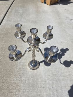 Silver 5-Arm Candelabra Candleholder!
