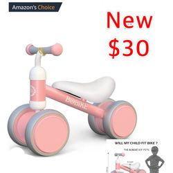 New Balance Bike Toy for Boys & Girls 10-24 Months Kids Toys Toddler Best First Birthday Gifts Children Bicycle (Pink $30