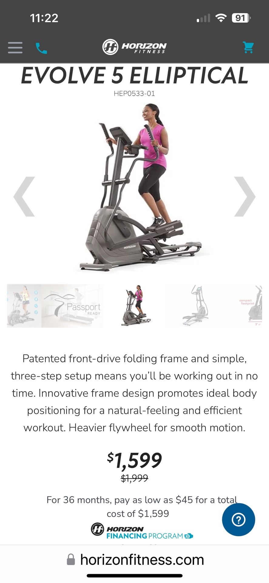 Evolve5 Horizon Elliptical