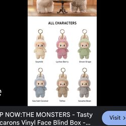 Popmart Labubu The Monster Tasty Macaron Soymilk, Lychee berry, Green Grape, Sea Salt Coconut, Toffee, Sesame Bean