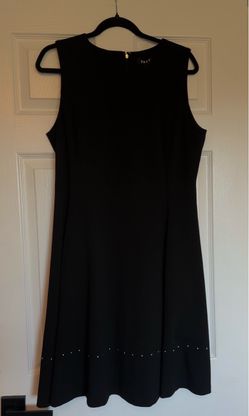 DKNY Black Sleeveless A-Line Dress