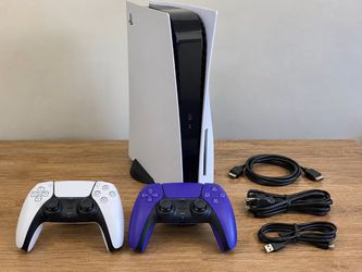 PS5 Disc Edition 1TB + 2 Controllers | White & Purple