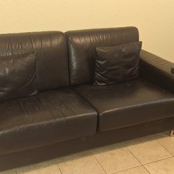 Black leather couch