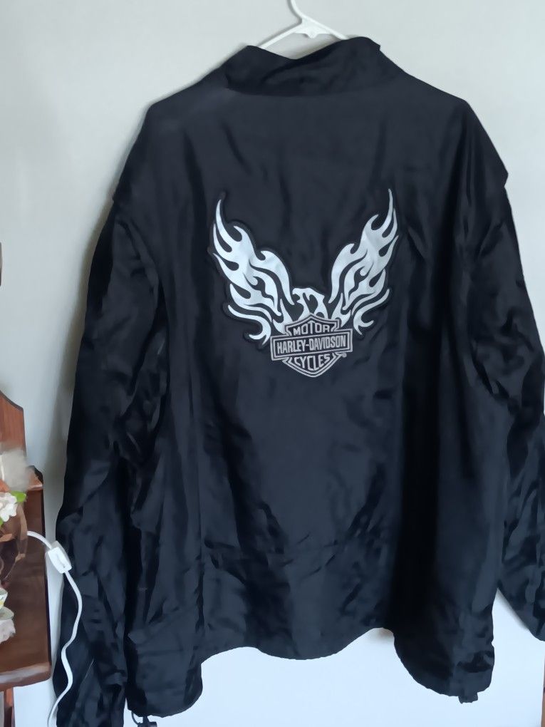 Black Nylon Harley-Davidson Jacket 2xl Like New