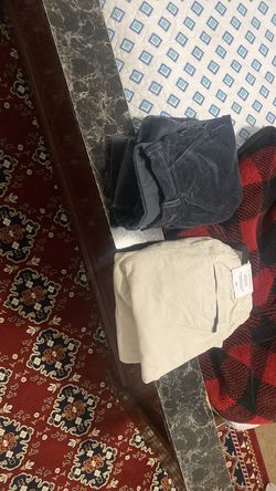 2 H&M pants white one sm/md it is between small or medium if ur lanky maybe large and black one xs