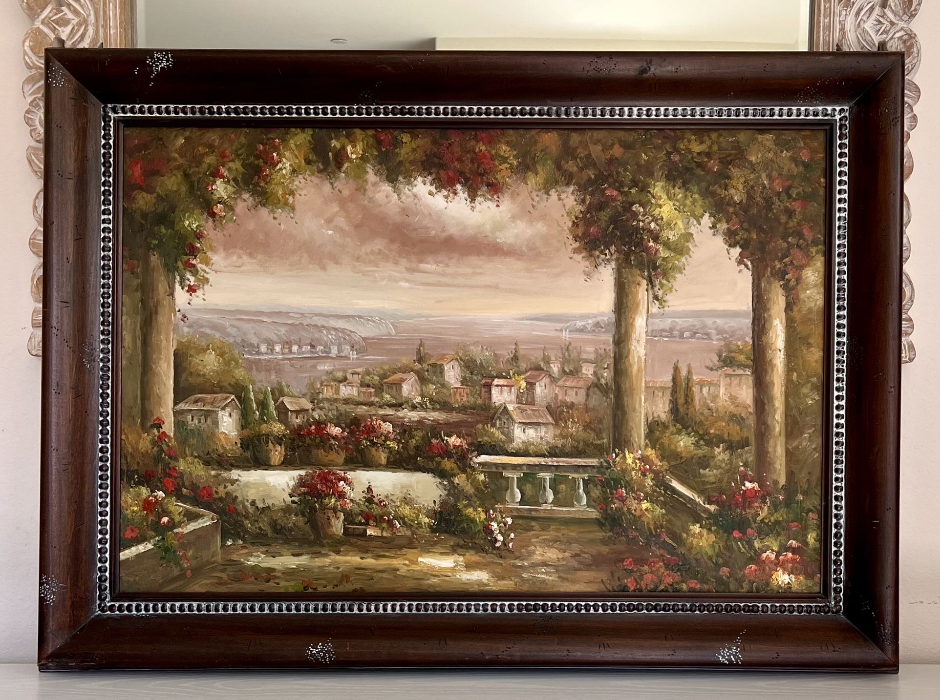 ⭐️ Beautiful Tuscany Themed Painting With A 5.5” Decorative Frame ⭐️ Incredible Condition! ⭐️