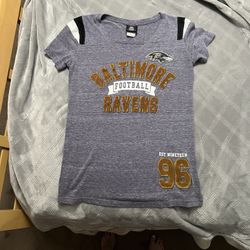 Women’s Baltimore Ravens NFL team apparel tee shirt purple/white/brown
