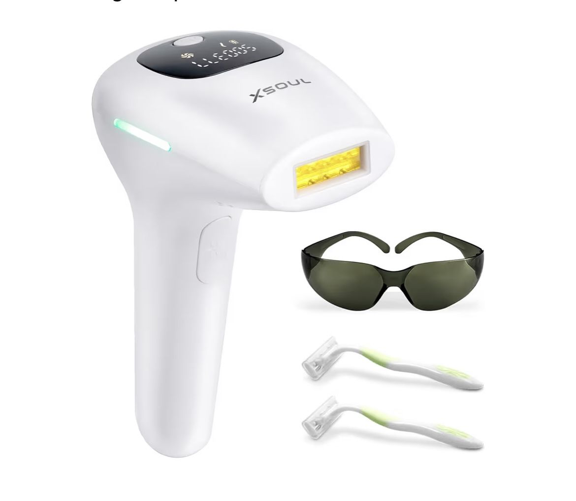 XSOUL At-Home IPL Hair Removal for Women and Men Permanent Hair Removal 999,999 Flashes Painless Hair Remover on Armpits Back Legs Arms Face Bikini Li