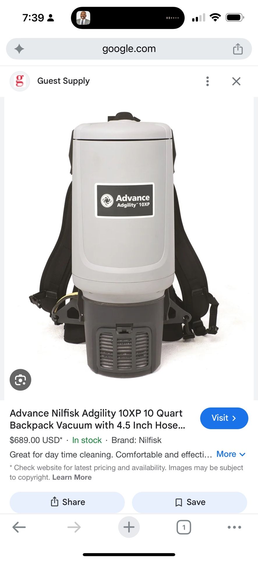 VACUUM BACKPACK: Commercial