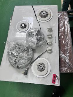 KitchenAid KGCT365EWH0 White Glass Drop In 36” Gas Cooktop Stove