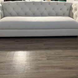 Farah Cream Velvet Sofa