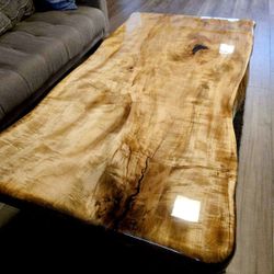 Burly Maple Live Edge Coffee Table