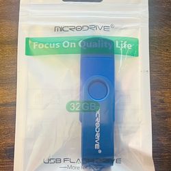 32 GB Blue Microdrive  USB Travel Memory Stick