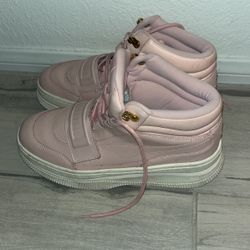 Puma Women's Deva High Top Platform Sneakers Boots 374099-02 Pink Gold Sz 7.5