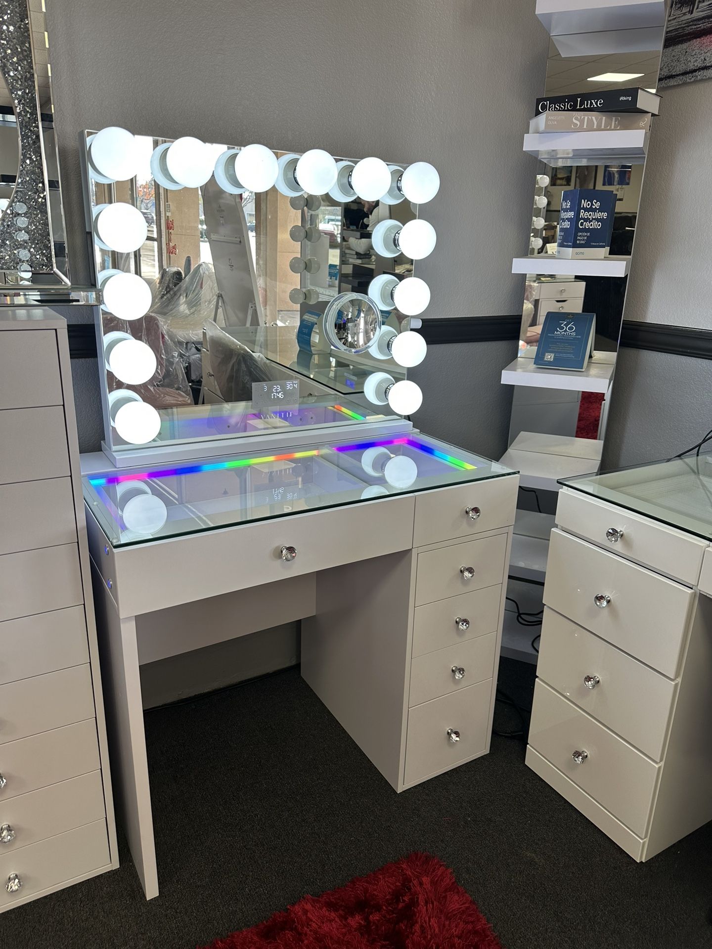 White Vanity Set w/ Bluetooth