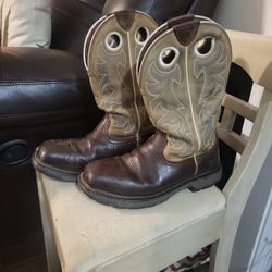 Size 13 Men's Ariat Steel Toe Work Boots; Size 13; Brown And Tan