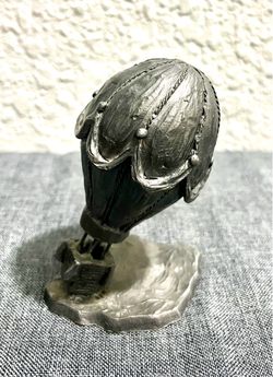 Vintage Handcrafted Solid Pewter Hot Air Balloon Sculpture