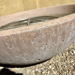 Commercial Grade Heavy 32” Concrete Planter Pot Or Firebowl