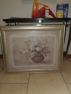 Cuadro, con cristal y marco de madera