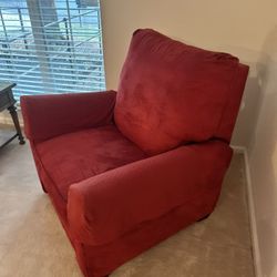 Micro Suede Red Recliner