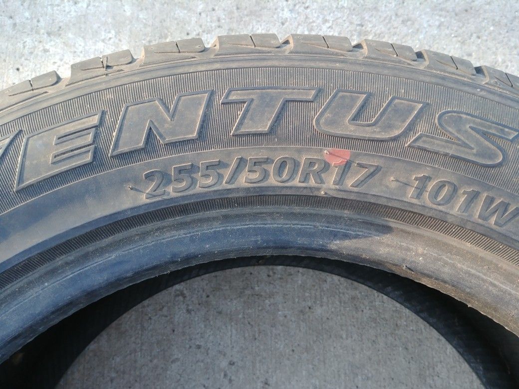 255/50/17 Hankook Ventus All Season Tires Only 2