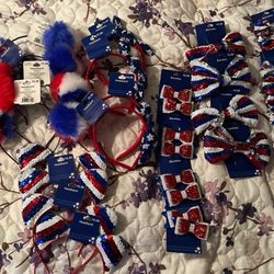 Lot of 4th of July hair accessories (4 of each kind)