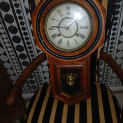 Solid wood frame antique clock