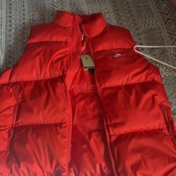 Red Nike Puffer Vest