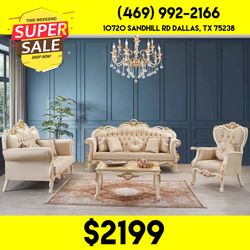 Classic Luxury Velvet Living Room Sofa Set 3pc - Delivery And Financing Available 