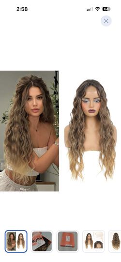 Long wavy curly hair topper