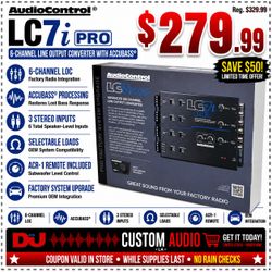 AudioControl LC7i Pro 6 Channel Line Output Converter for Factory Stereos with AccuBass & Control Knob 🚨 Payment Options Available 🚨 No Credit Neede