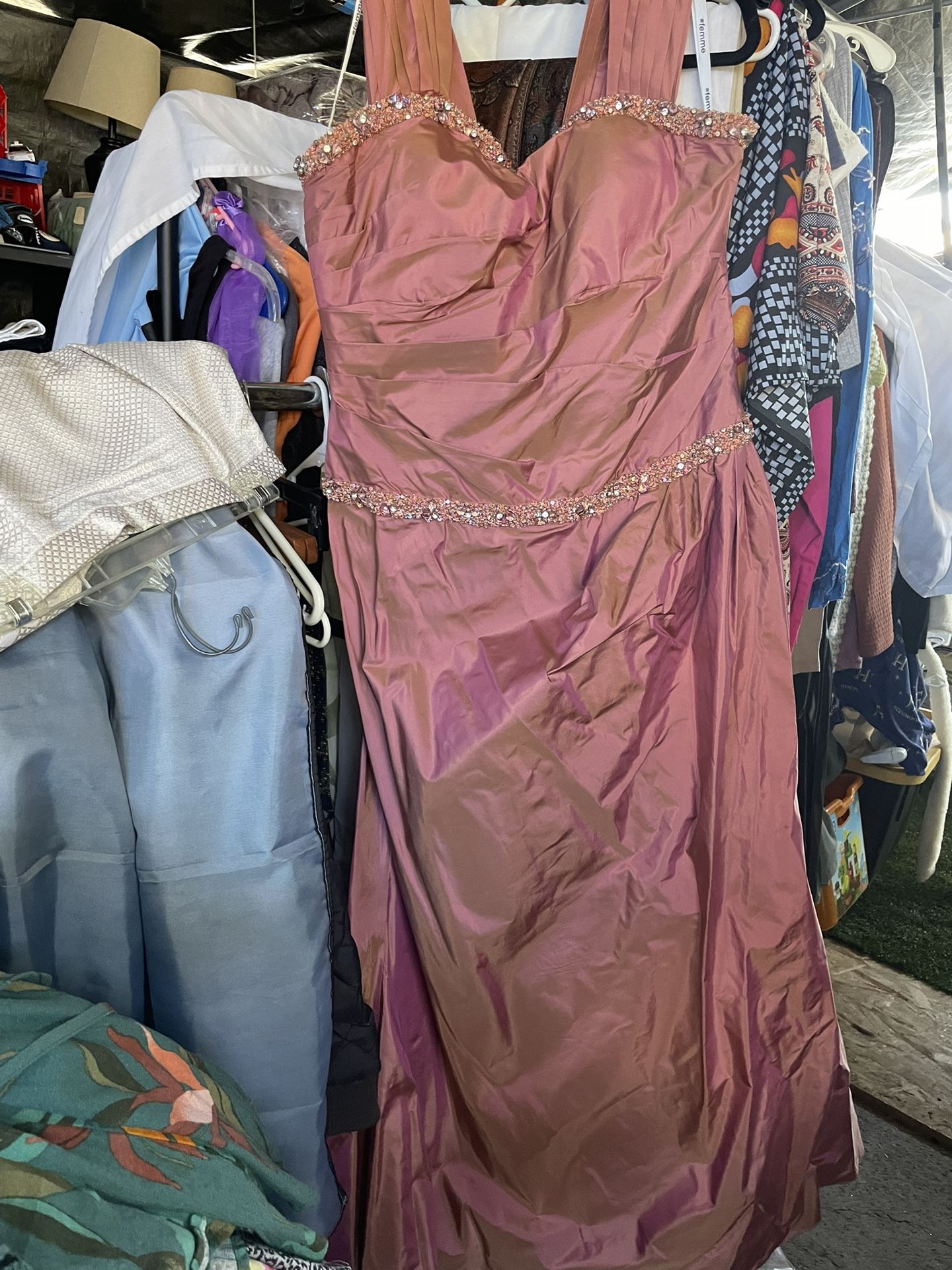 BEAUTIFUL ROSE SILK TAFFETA SIZE 16 LIKE NEW